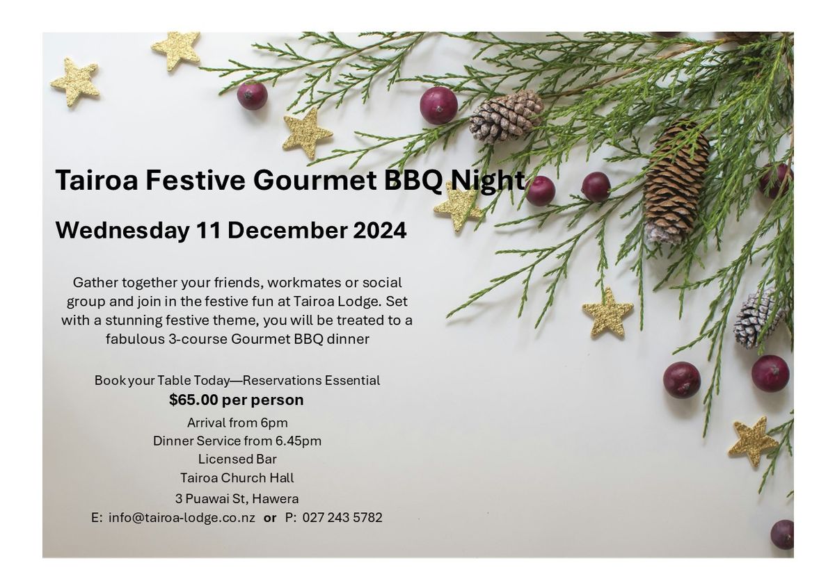 Tairoa Festive Gourmet BBQ Night