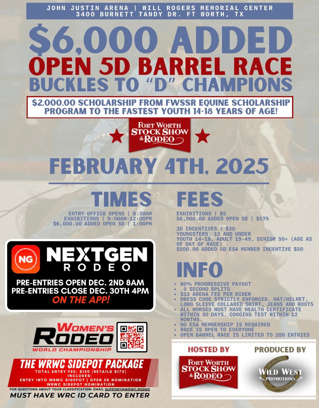 FWSSR AQHA\/APHA & Open 5D Barrel Race