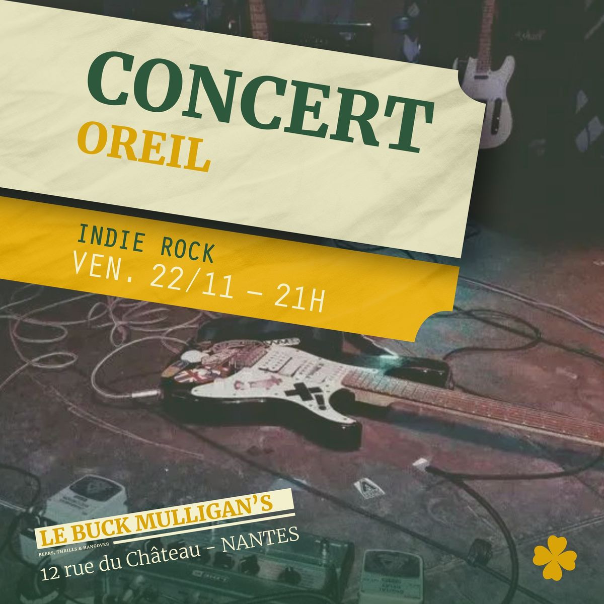 Indie Rock @Buck ! OREIL release party !! New album !!!