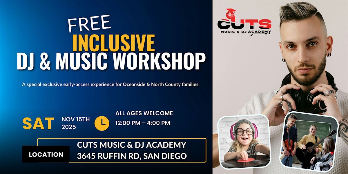 Free Inclusive DJ & Beat Making Workshop  - For Oceanside, Ca Families