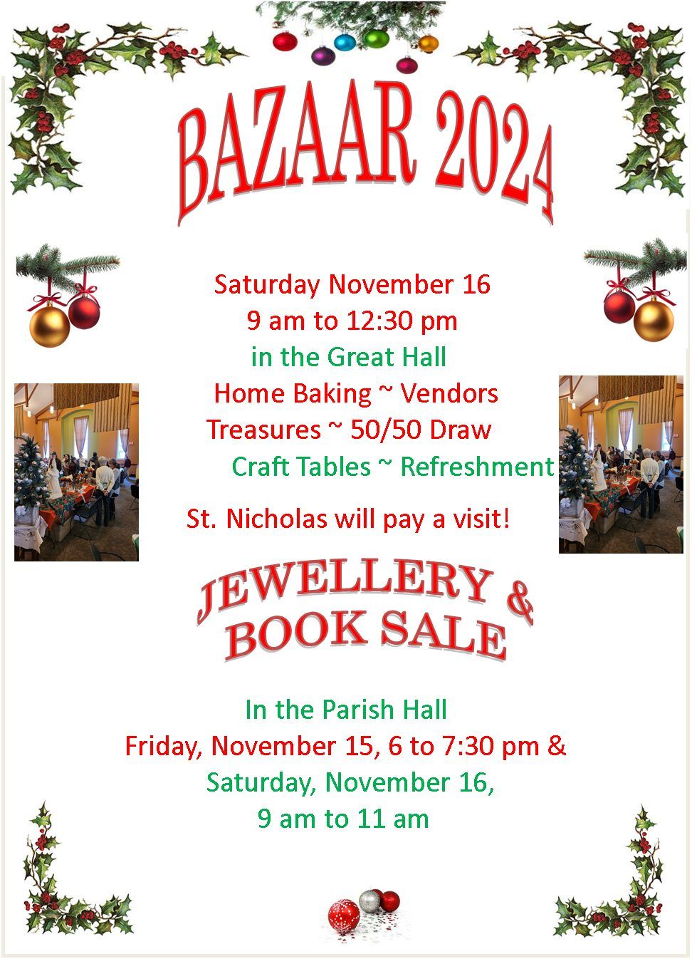 St. John's Christmas Bazaar, Book & Jewellery Sale