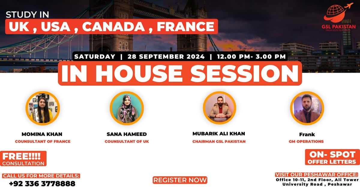 IN-HOUSE STUDY ABROAD EXPO ~ UK USA CANADA AUSTRALIA FRANCE...