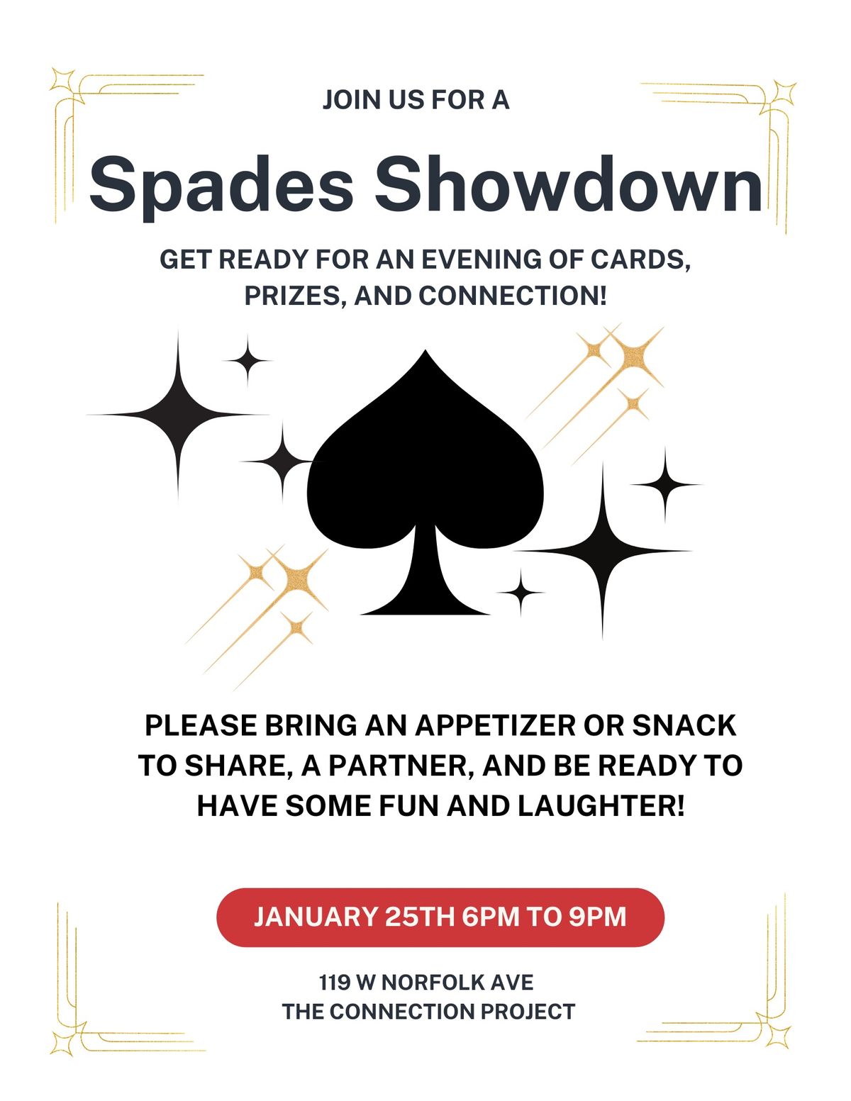 Spades Showdown and Potluck 