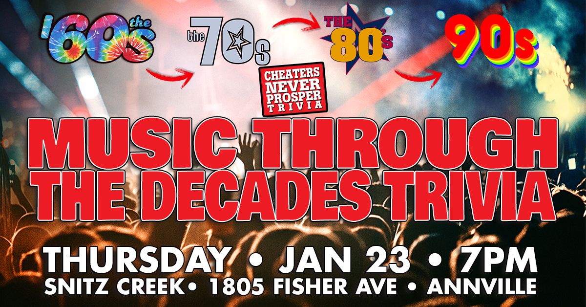 Music Through the Decades Trivia at Snitz Creek Brewery - Annville