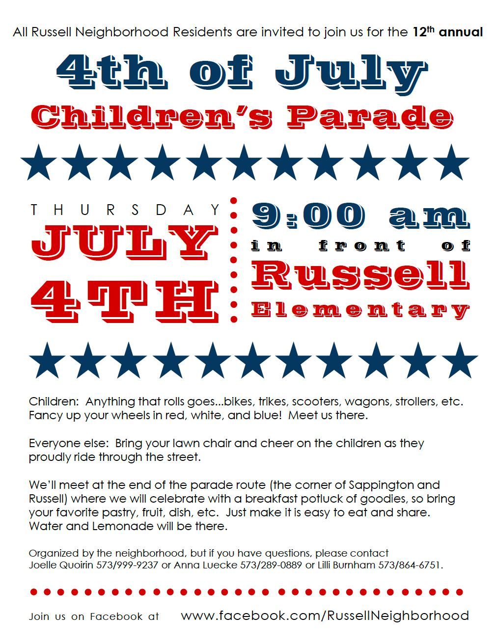 12th Annual July 4 Children's Parade