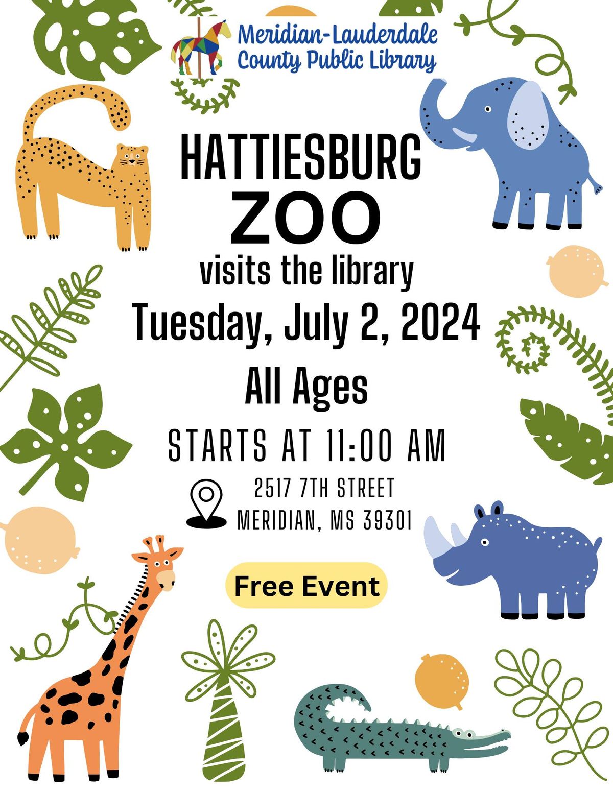 Hattisburge Zoo Visits the Library