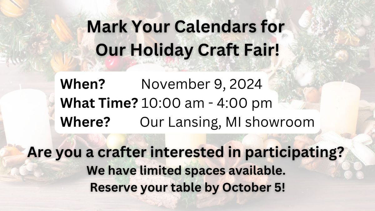 McDaniels First Ever Holiday Craft Fair!