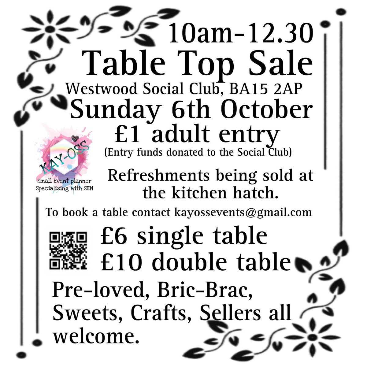 Table top sale 