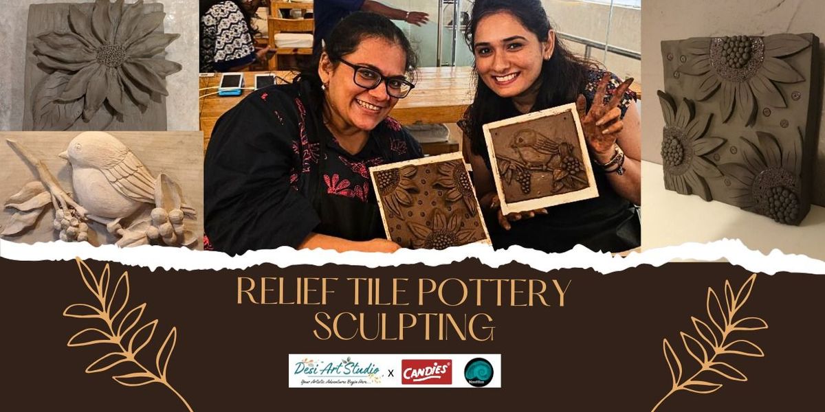 Relief tile Pottery Sculpting - Desi Art Studio