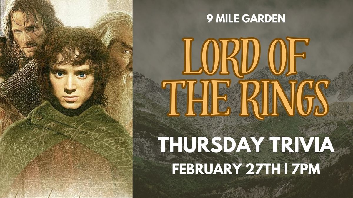 Thursday Trivia: Lord of The Rings