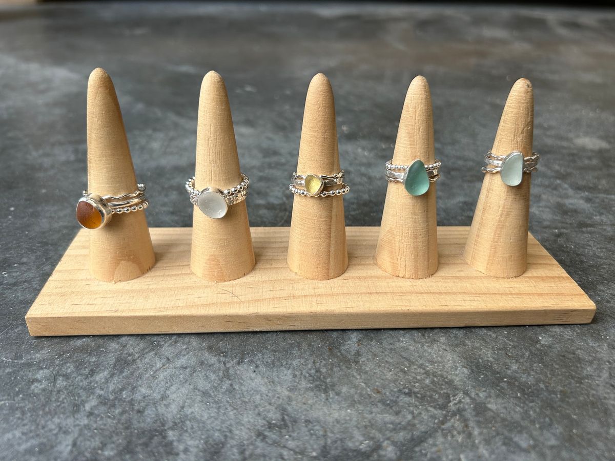 Trio of Stacking Rings Workshop (including seaglass ring) - St Austell - \u00a3100pp