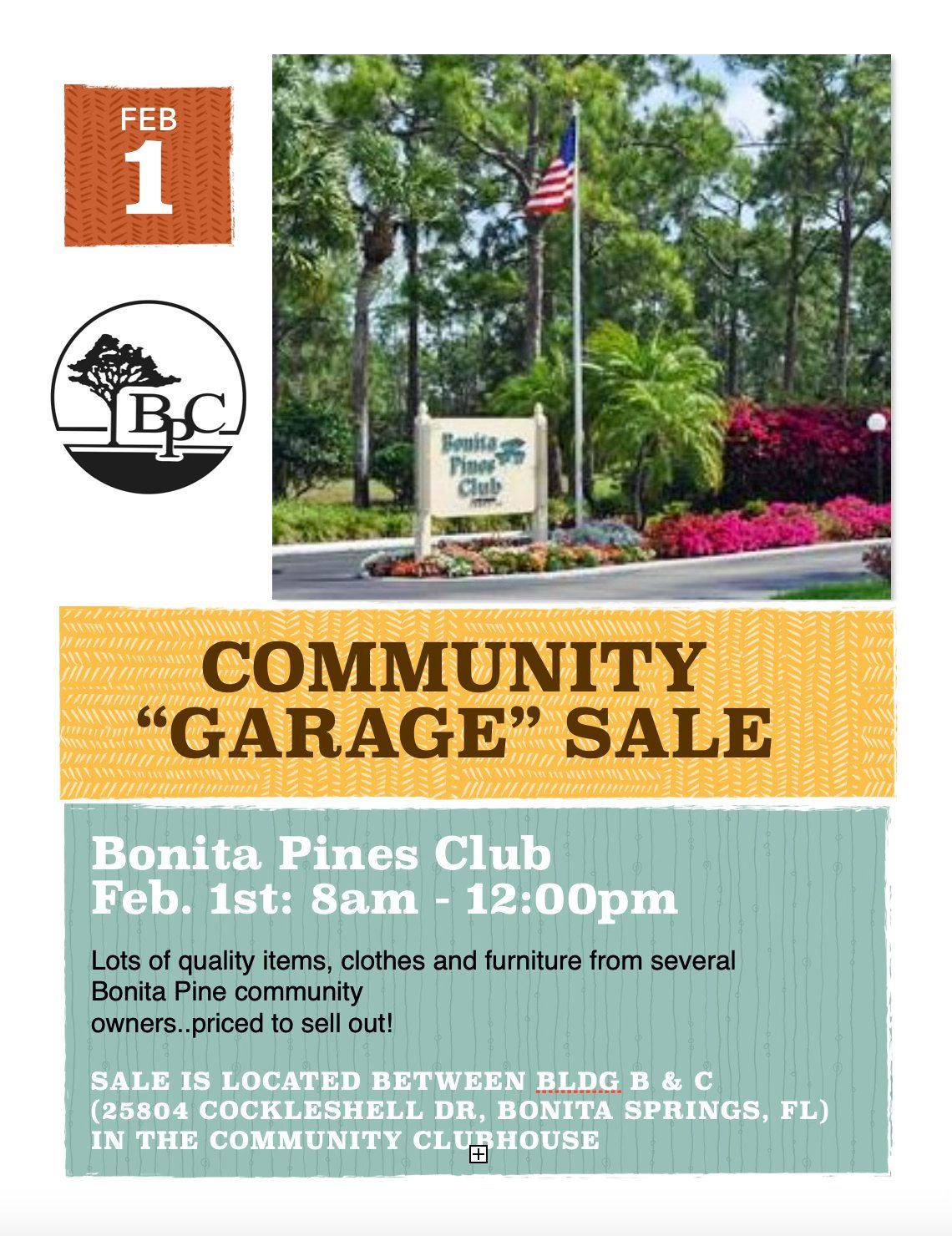 Bonita Pines Club Community Yardsale (8am-12pm)