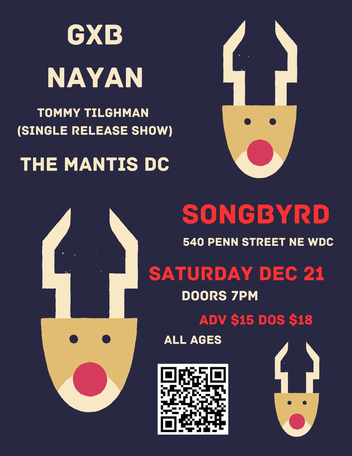 GXB | Nayan, Tommy Tilghman (Single Release Show),  and The Mantis at Songbyrd DC