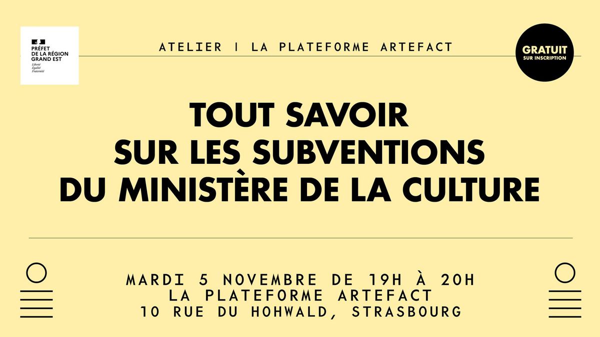 REPORT --- AU PRINTEMPS !  ATELIER : TOUT SAVOIR SUR LES SUBVENTIONS DU MINISTERE DE LA CULTURE