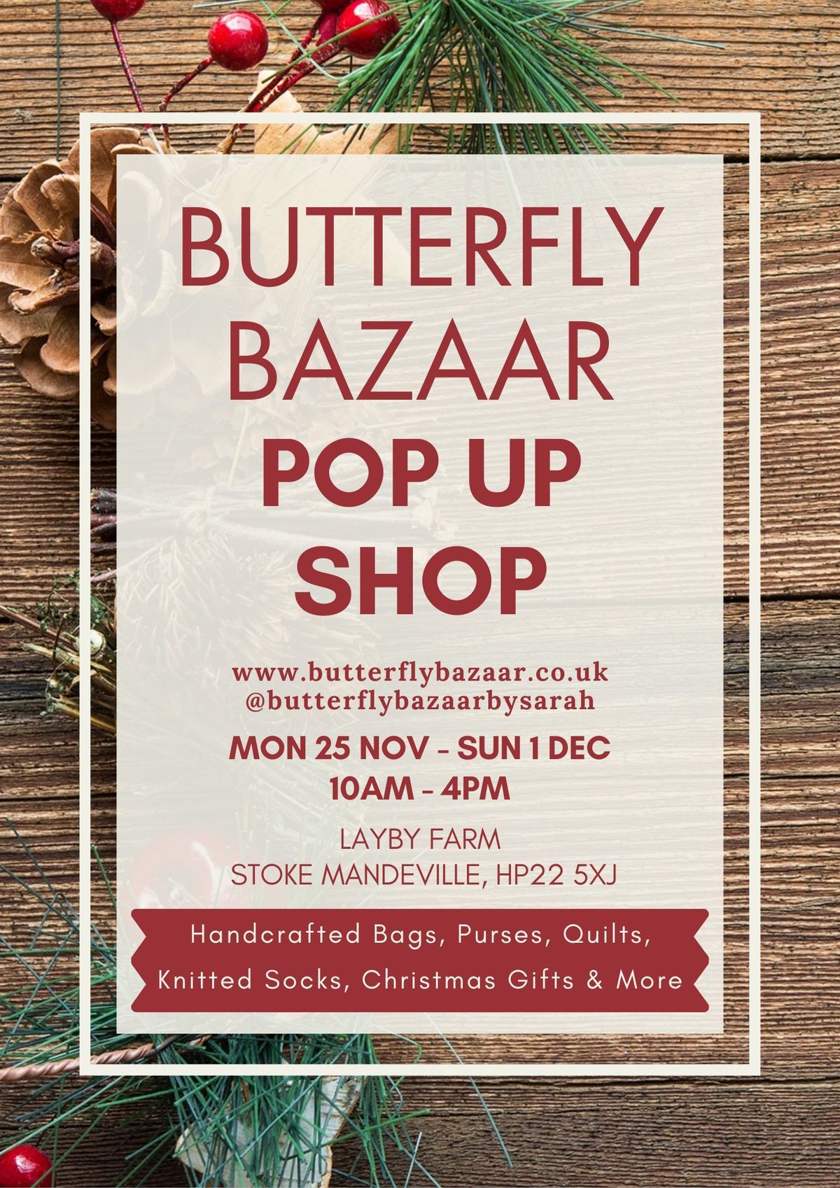 Butterfly Bazaar's Pop Up Shop