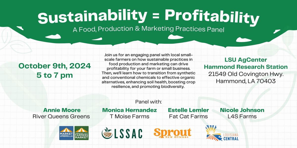 Sustainability = Profitability: A Food, Production & Marketing Panel