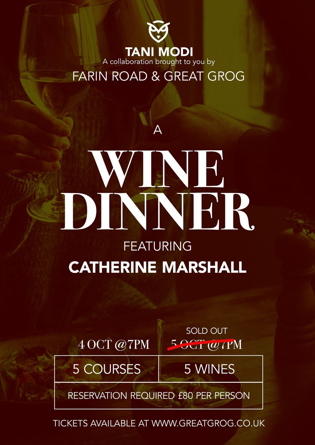 Catherine Marshall 5 Course Wine Tasting Dinner