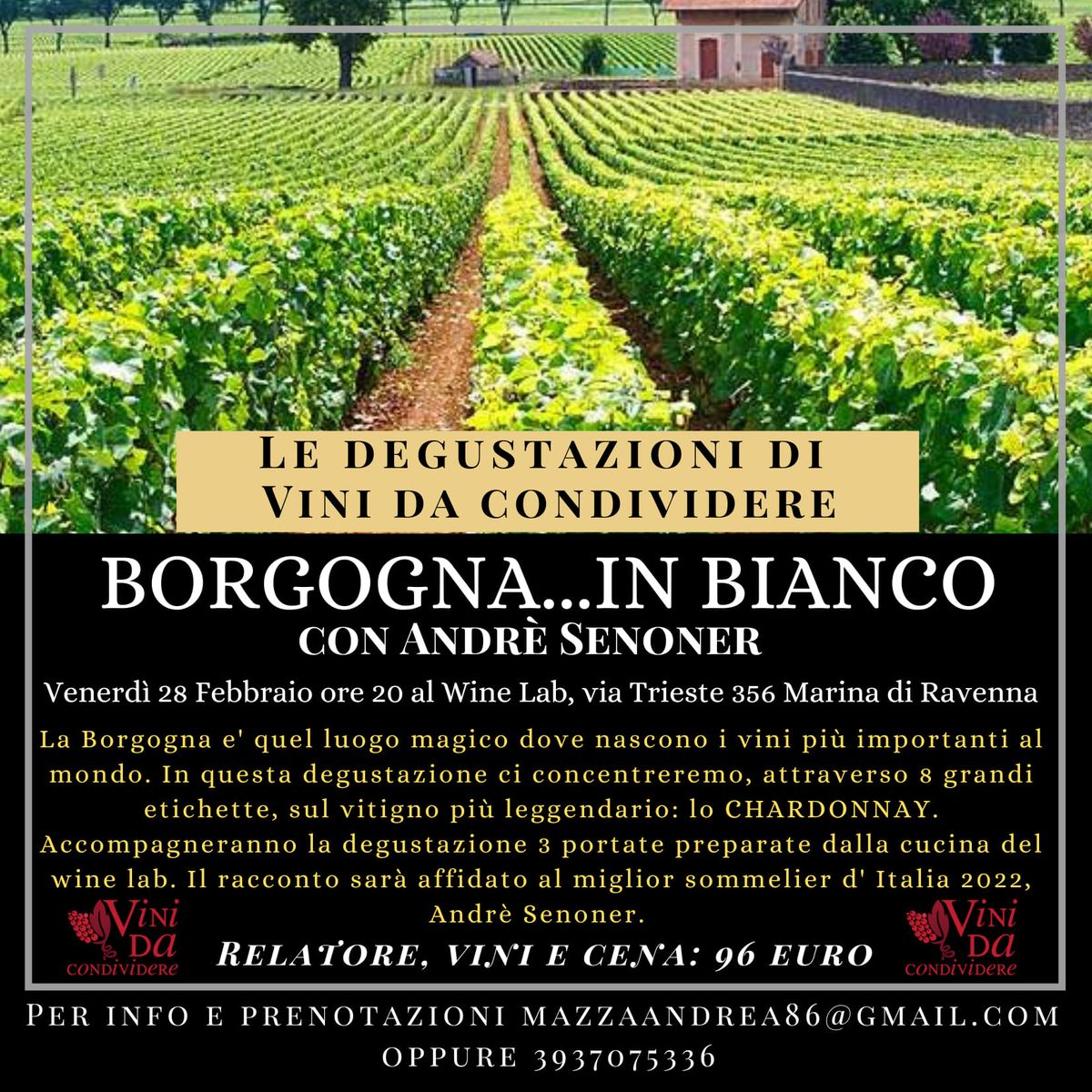 "Borgogna...in Bianco" con Andr\u00e9 Senoner 