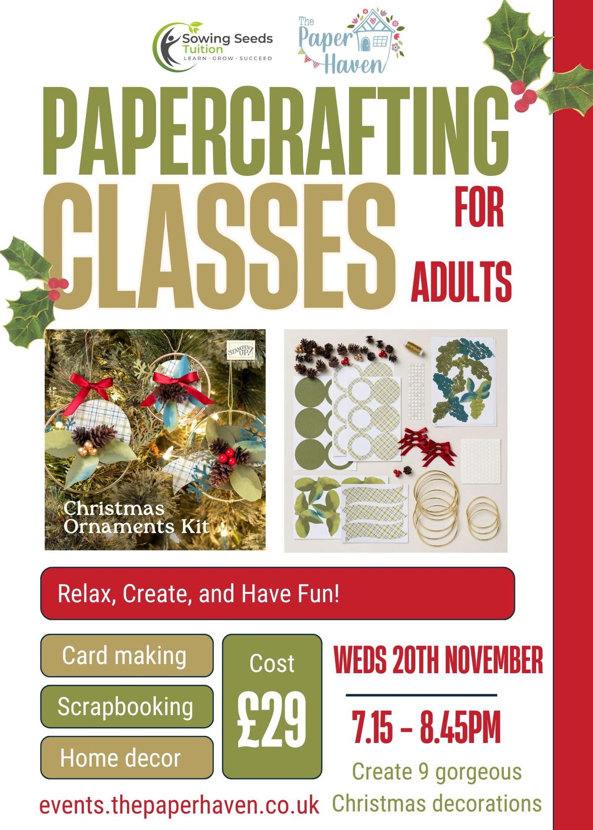 Festive Paper Craft Class