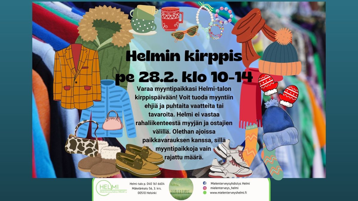 Helmin kirppis 28.2. klo 10.00-14.00