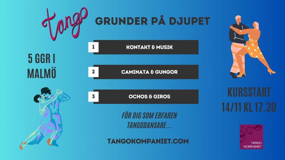 Tangokurs - grunder p\u00e5 djupet f\u00f6r erfarna 