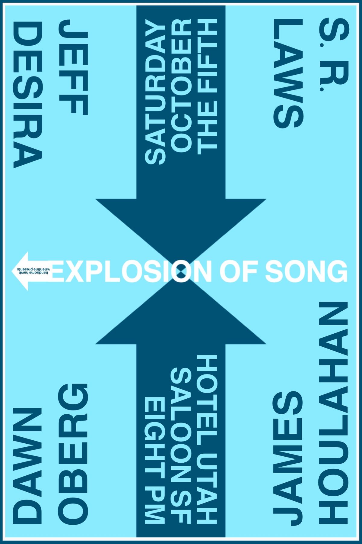 HHV presents Explosion of Song w\/ Jeff Desira + SR Laws + Dawn Oberg + James Houlahan