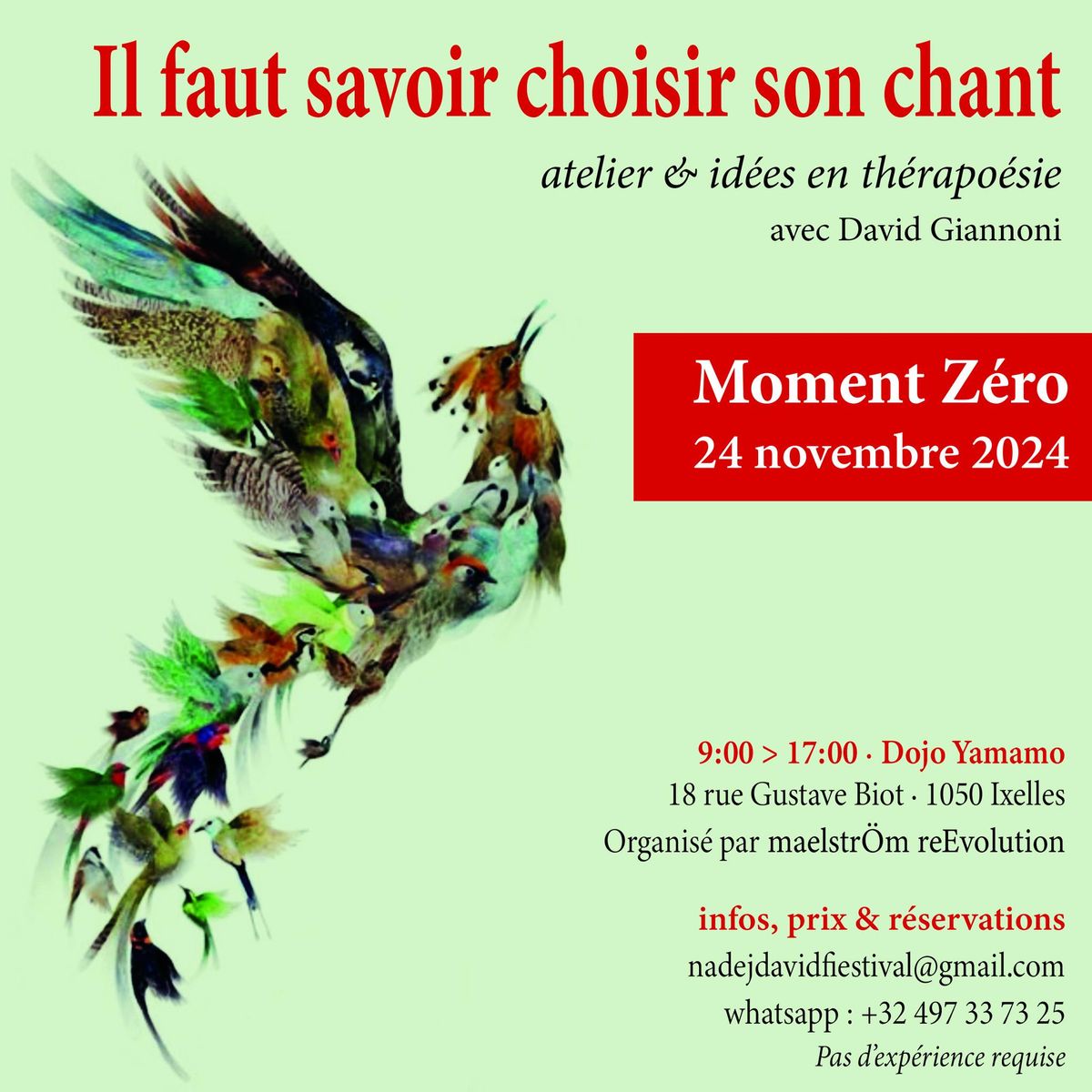 Il faut savoir choisir son chant: atelier & id\u00e9es en th\u00e9rapo\u00e9sie avec David Giannoni