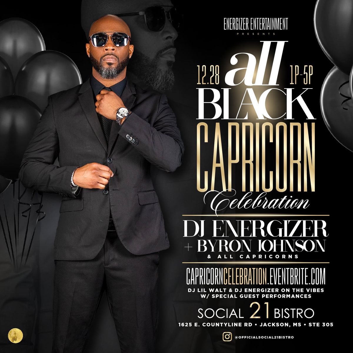 All Black Capricorn Celebration