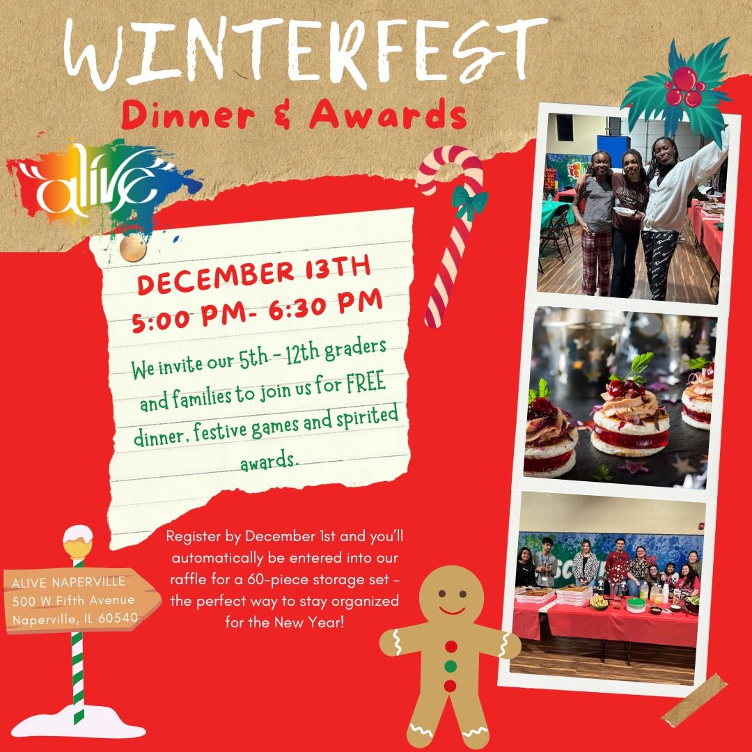 Winterfest Dinner & Awards for 5th - 12th Graders (& Families) FREE