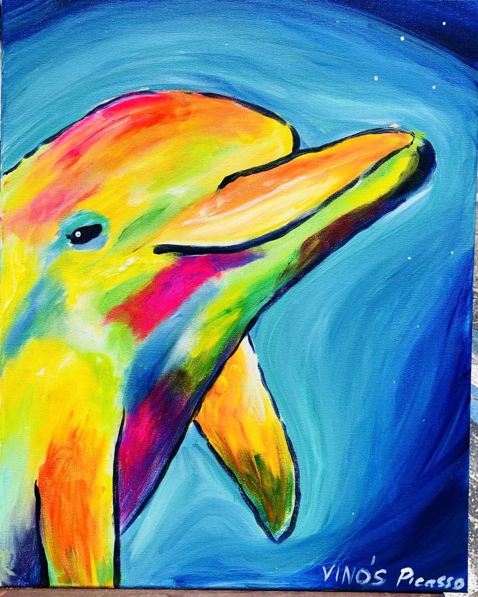 Paint & Sip Class: Iridescent Dolphin