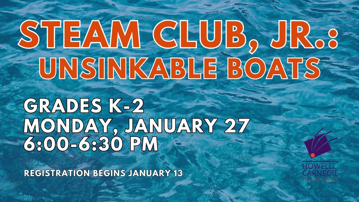 STEAM Club Jr.: Unsinkable Boats