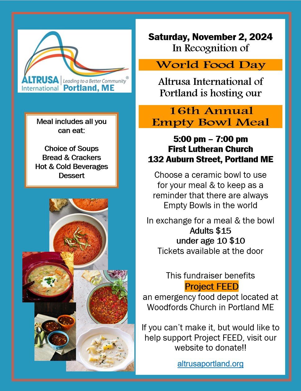 16th Annual Empty Bowl Meal