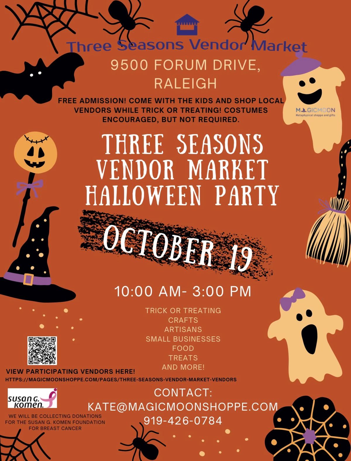 Three Seasons Vendor Market-Halloween Party\/Breast Cancer Fundrasier