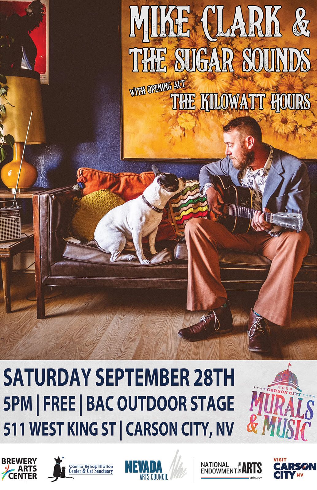 MIKE CLARK & THE SUGAR SOUNDS | OPENING ACT: KILOWATT HOURS | SAT | SEPT 28TH | FREE| OUTDOOR STAGE