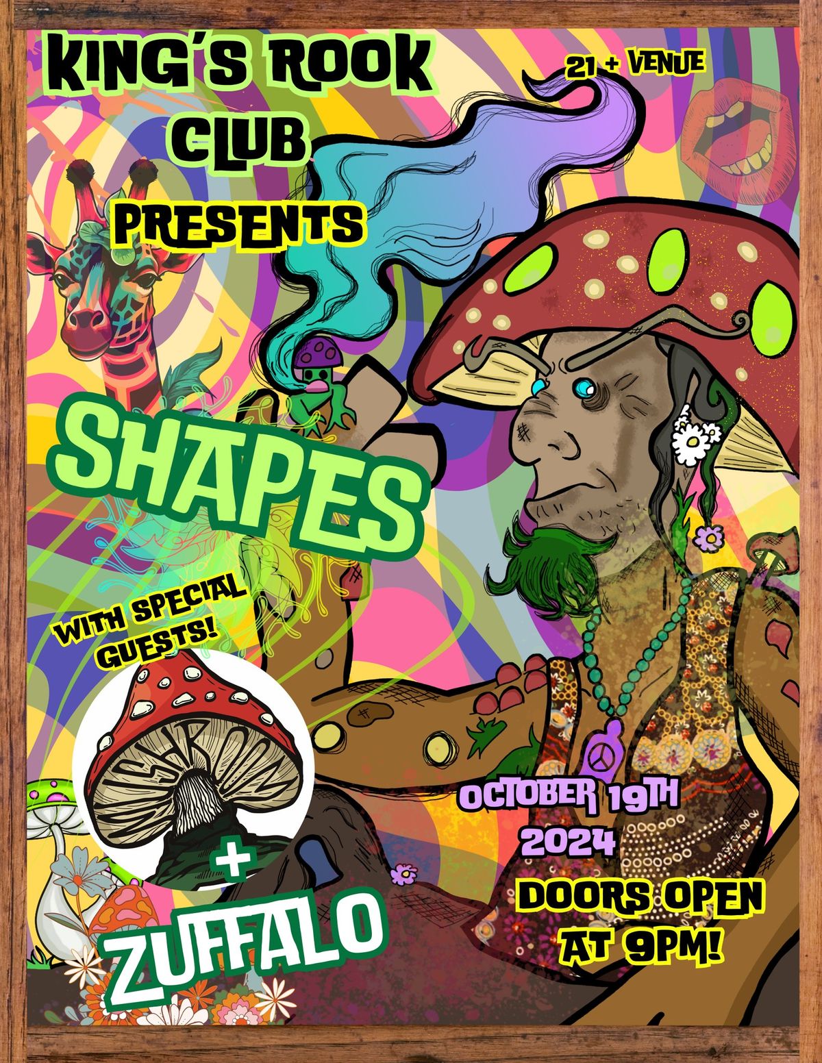 70's Costume Night! with Shapes + Mushr\u00f3\u00f3m \ud83c\udf44+ Zuffalo 