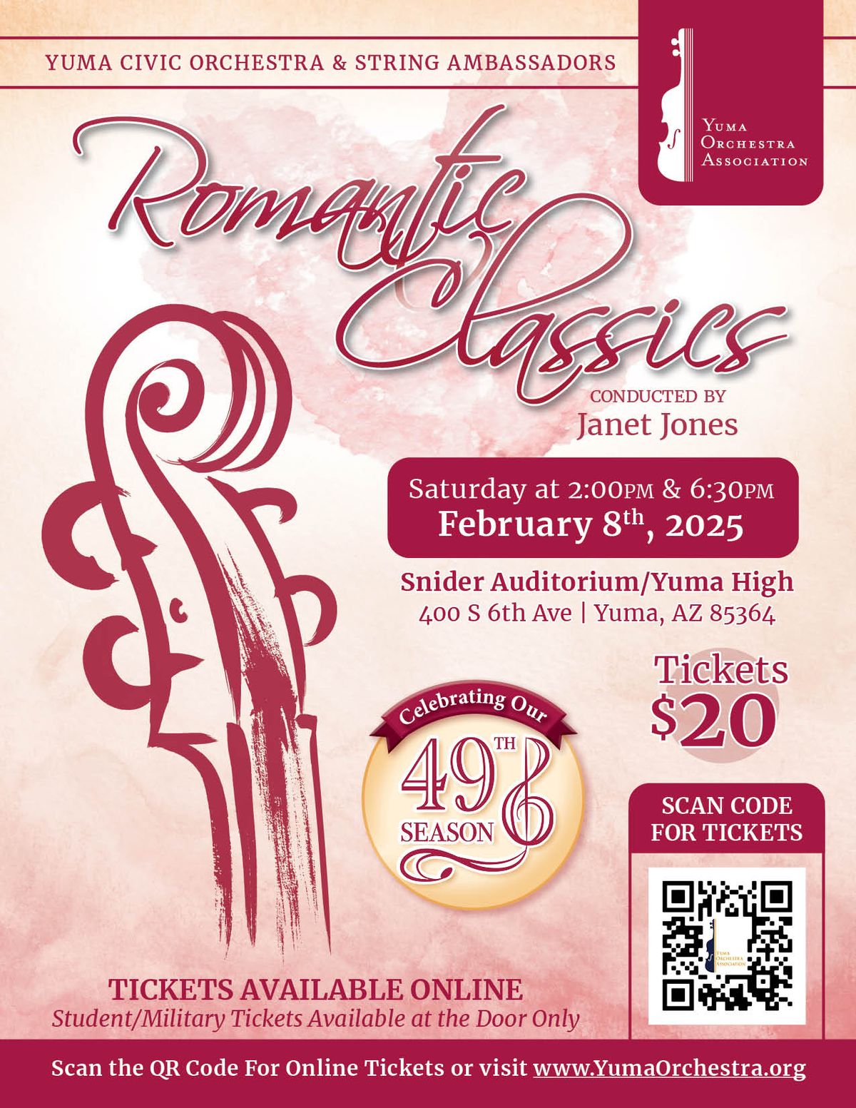 Romantic Classics 2 pm and 6:30 pm