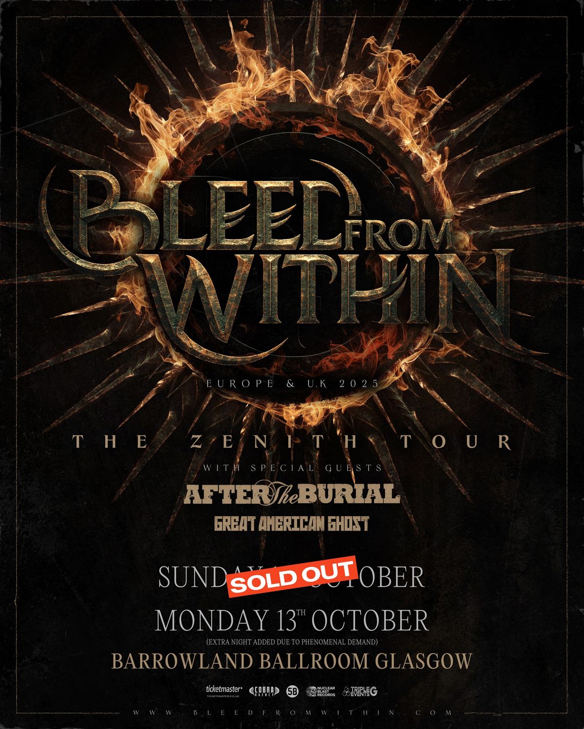 Zenith Tour:Bleed From Within, After the Burial & Great American Ghost | Glasgow (Night 2)