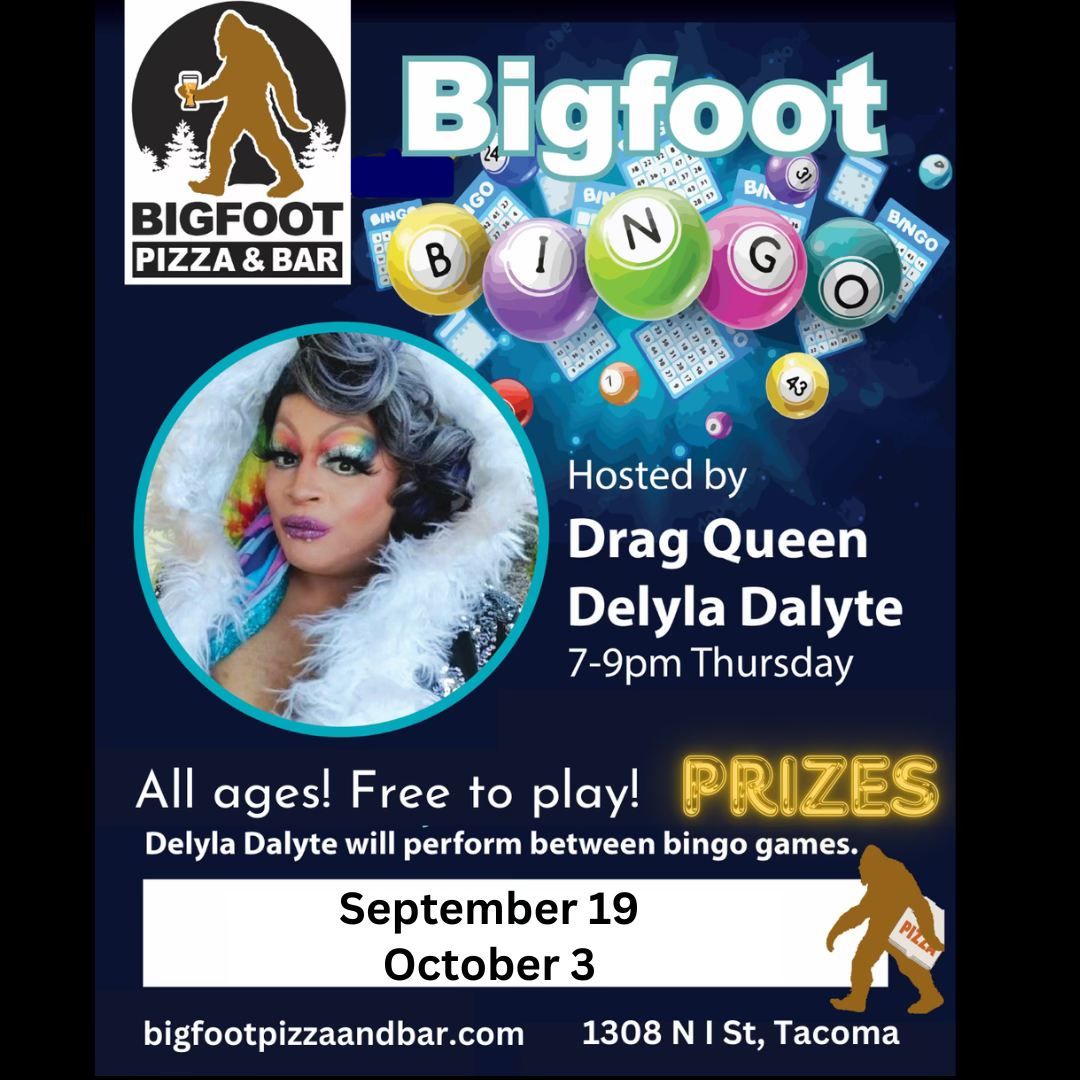 Bigfoot Bingo with drag queen Delyla Dalyte