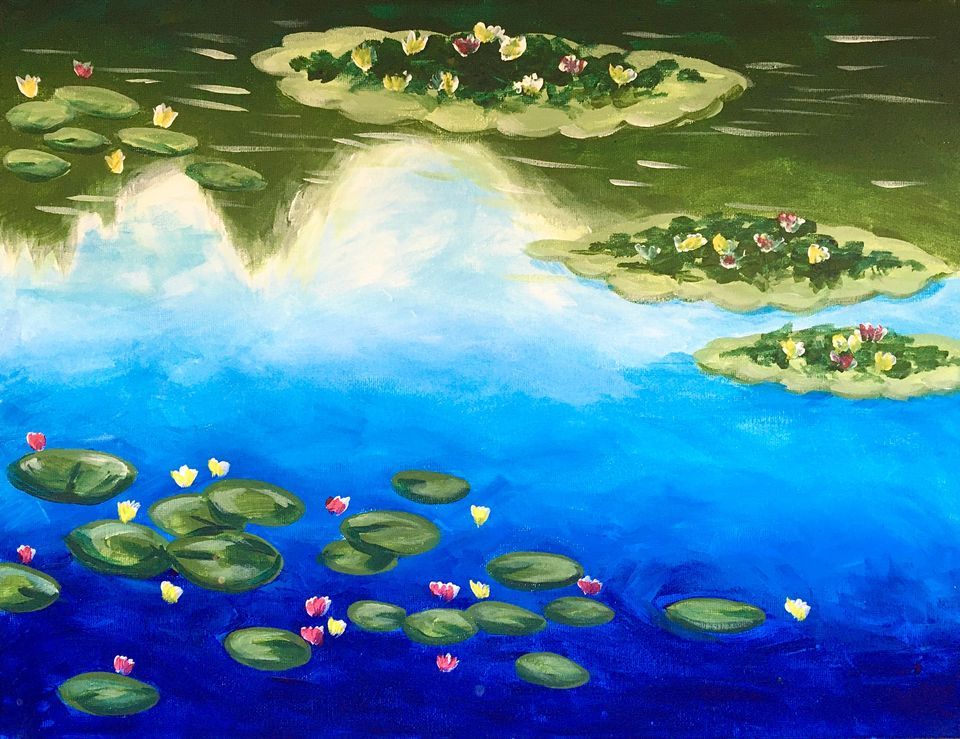 Auckland Paint & Wine Night - Monet Water Lilies