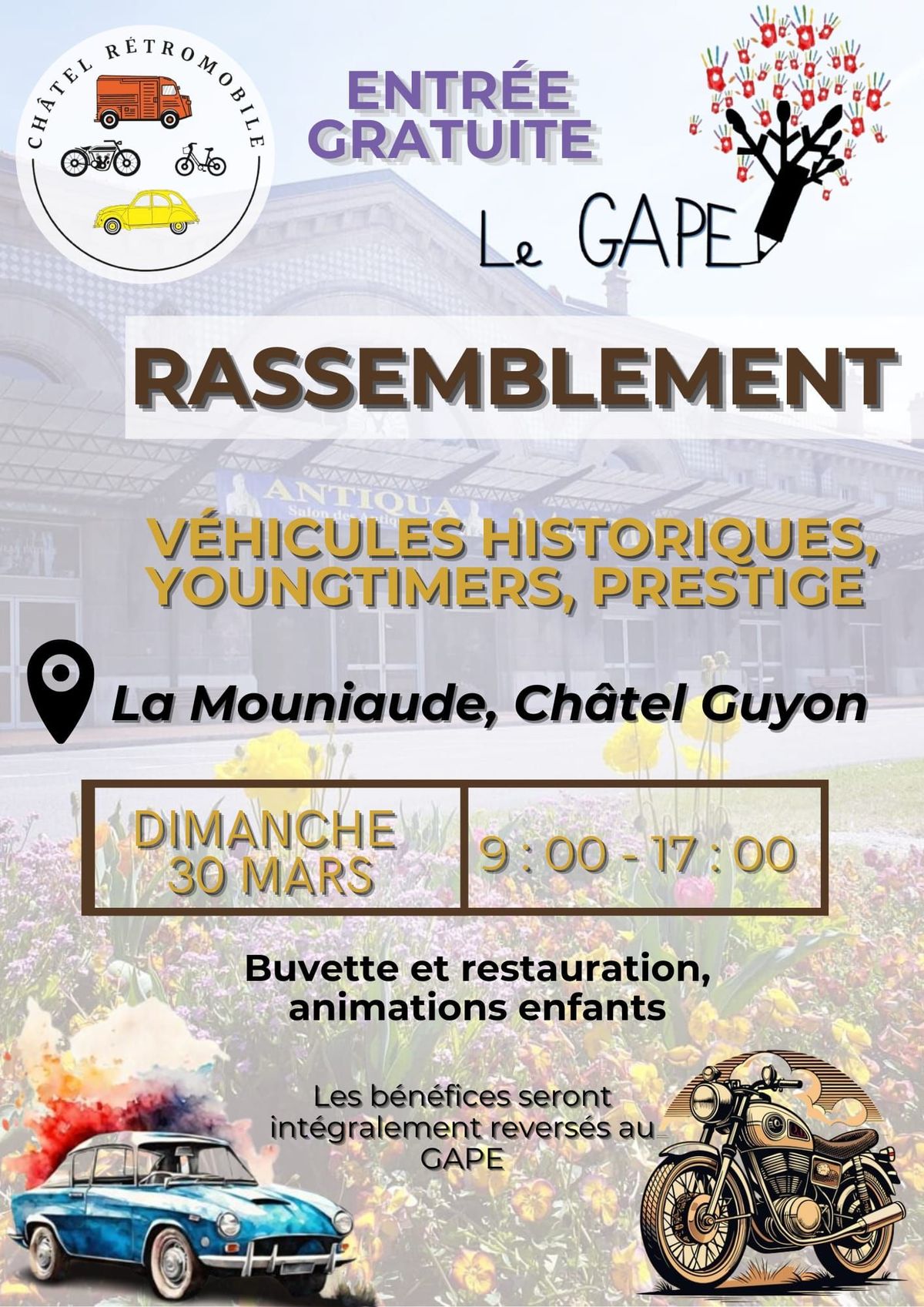 Rassemblement V\u00e9hicules Auto & Moto au profit du GAPE - La Mouniaude \u00e0 Ch\u00e2tel-Guyon 