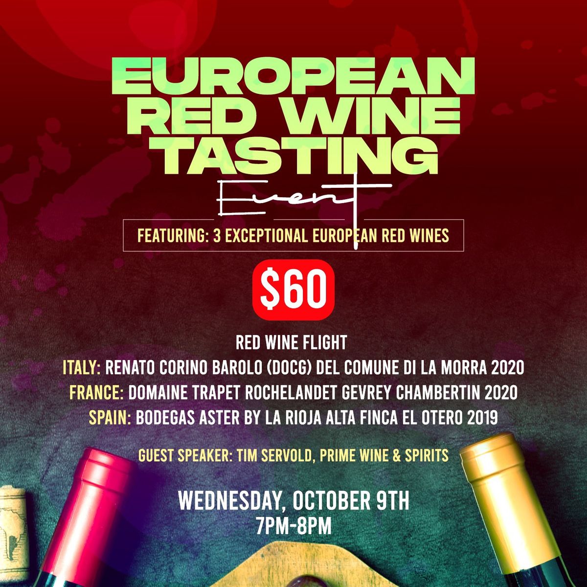 European Red Wine Tasting Event