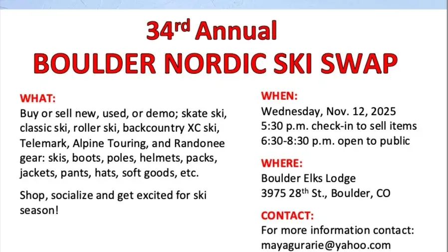 Boulder Nordic Ski Swap