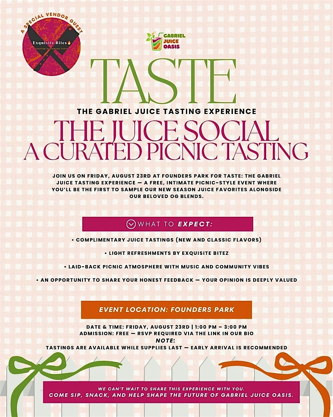 The Juice Social A Curated Social Picnic Tasting