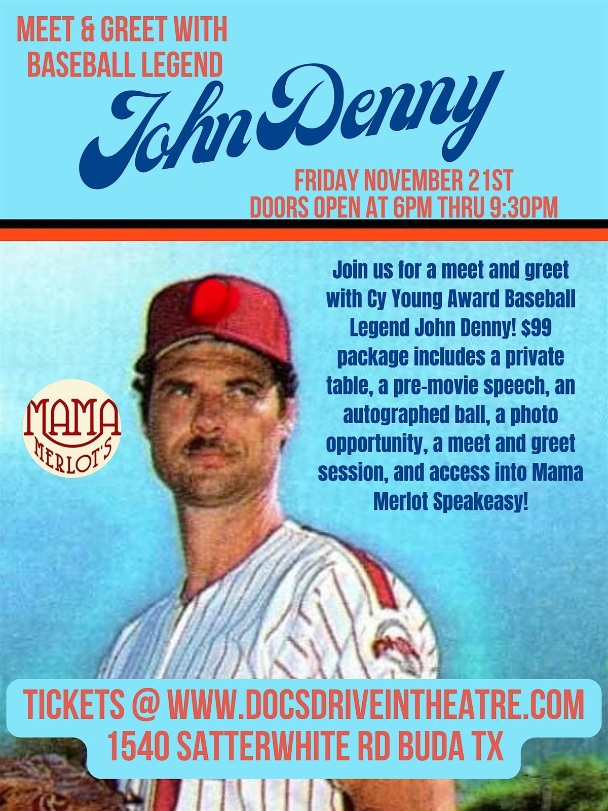 Meet & Greet with Baseball Legend & Cy Young Award Winner John Denny