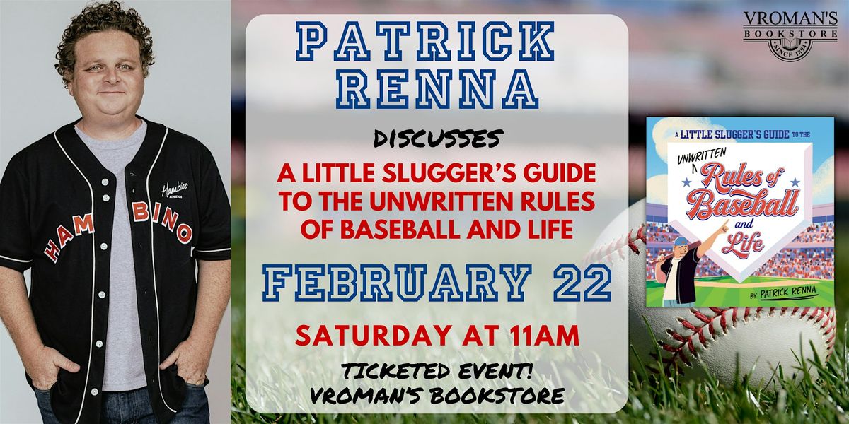 Patrick Renna signs A Little Slugger\u2019s Guide to the Unwritten Rules...