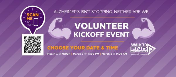 Walk to End Alzheimer's Volunteer Kickoff (3 Zoom Options)