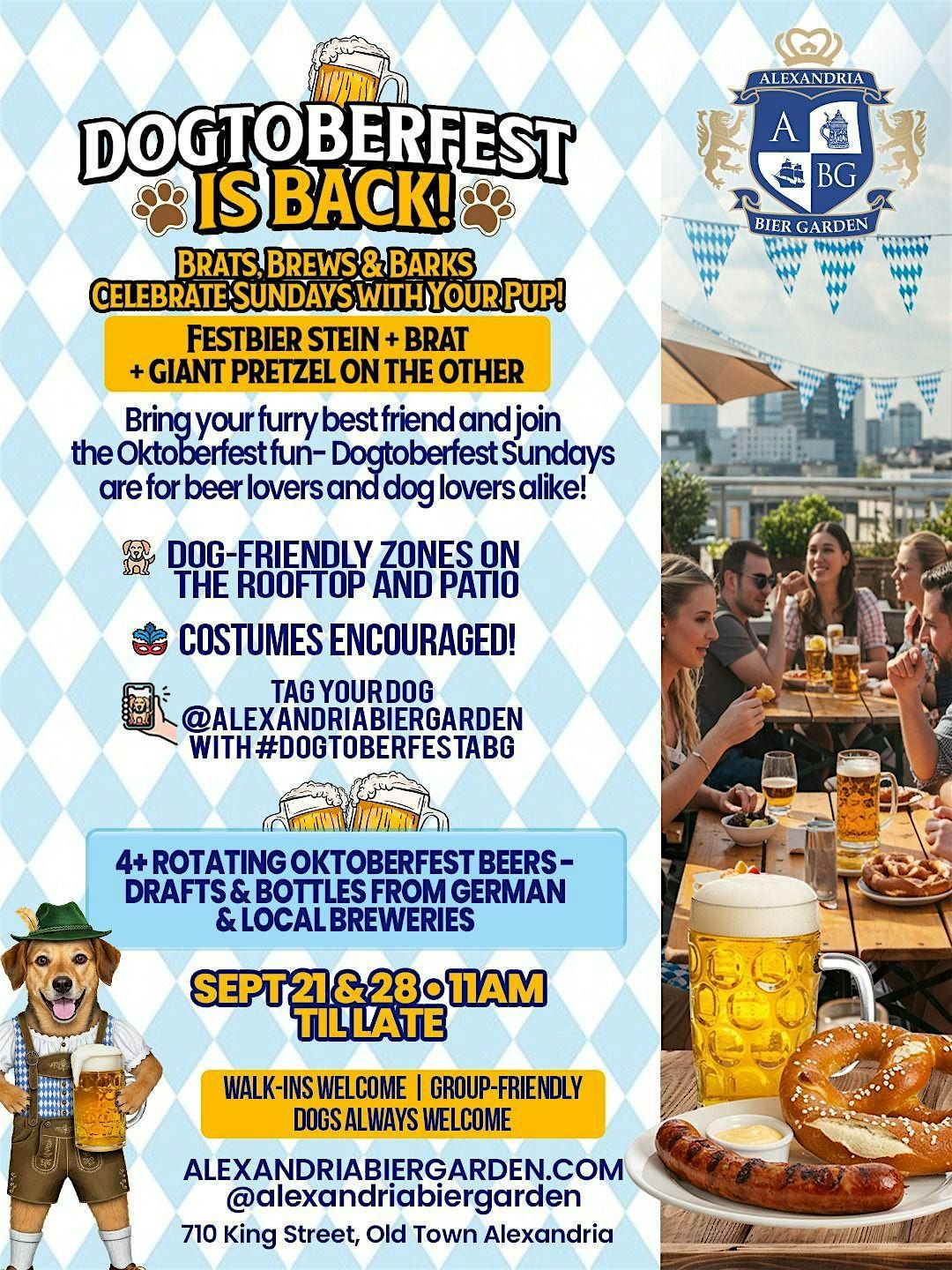 Dogtoberfest at Alexandria Bier Garden \u2013 Brats, Brews & Barks!