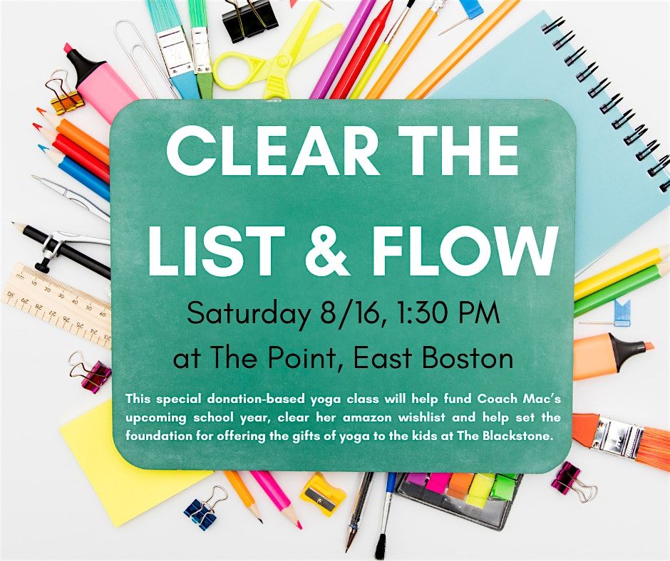 Clear The List - Donation Based Yoga Class in East Boston