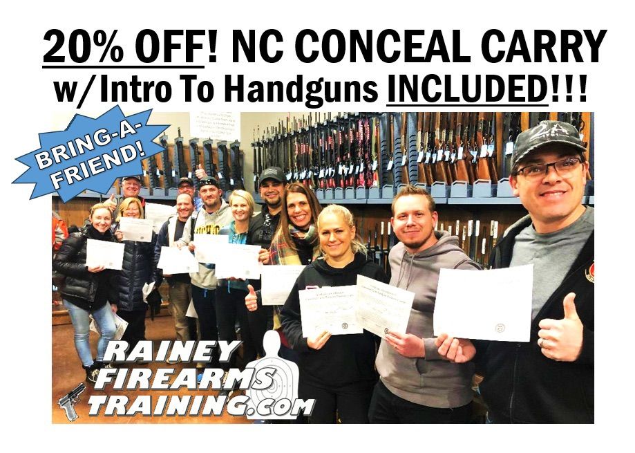 TWO Courses in One - NC Conceal Carry AND Intro to Handguns INCLUDED!