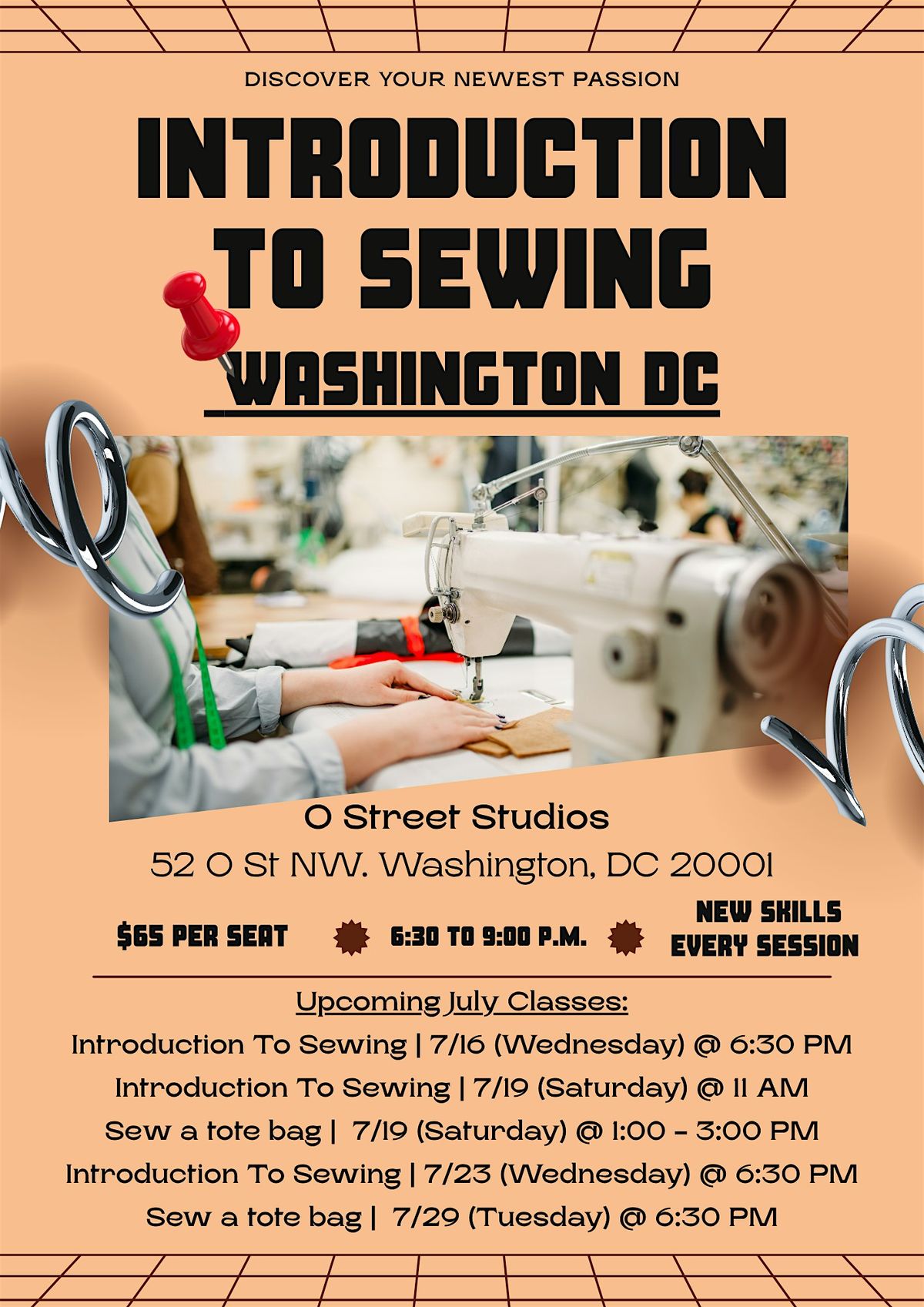 Intro to Sewing: Learn to Sew in 90 Minutes \u2013 N.E. Washington, DC